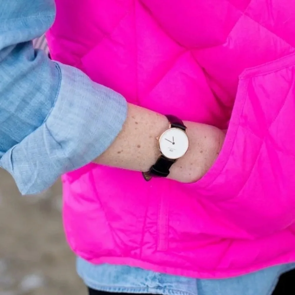 J. Crew Hot Pink Puffer Vest - Picture 2 of 8